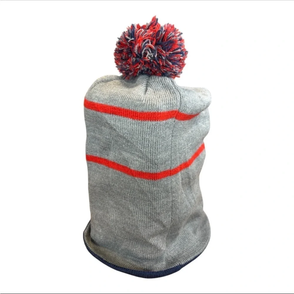 Tommy Hilfiger Men’s Gray, Red and Navy Blue Knit Winter Pom Beanie